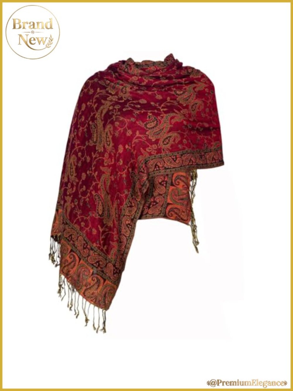 Pashmina Feel Rave Shawl Wrap Women Men Reversible Paisley Scarf